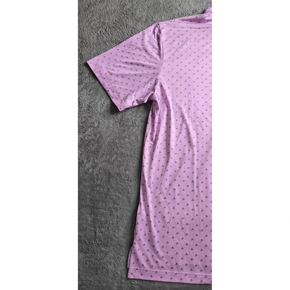 Adidas Adi-Print Bliss Golf Polo Shirt Mens Large Lilac AOP Short Sleeve
